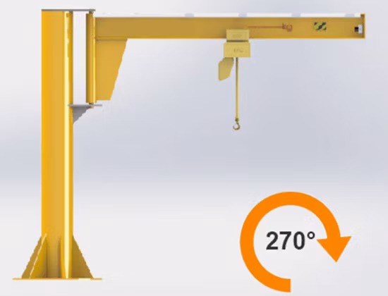 Gru a bandiera girevole da 250 kg a 10 t, 270 360 gradi